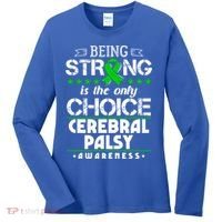 Green Ribbon Cool Gift Cerebral Palsy Awareness Cool Gift Women's Long Sleeve Shirt thumb 0