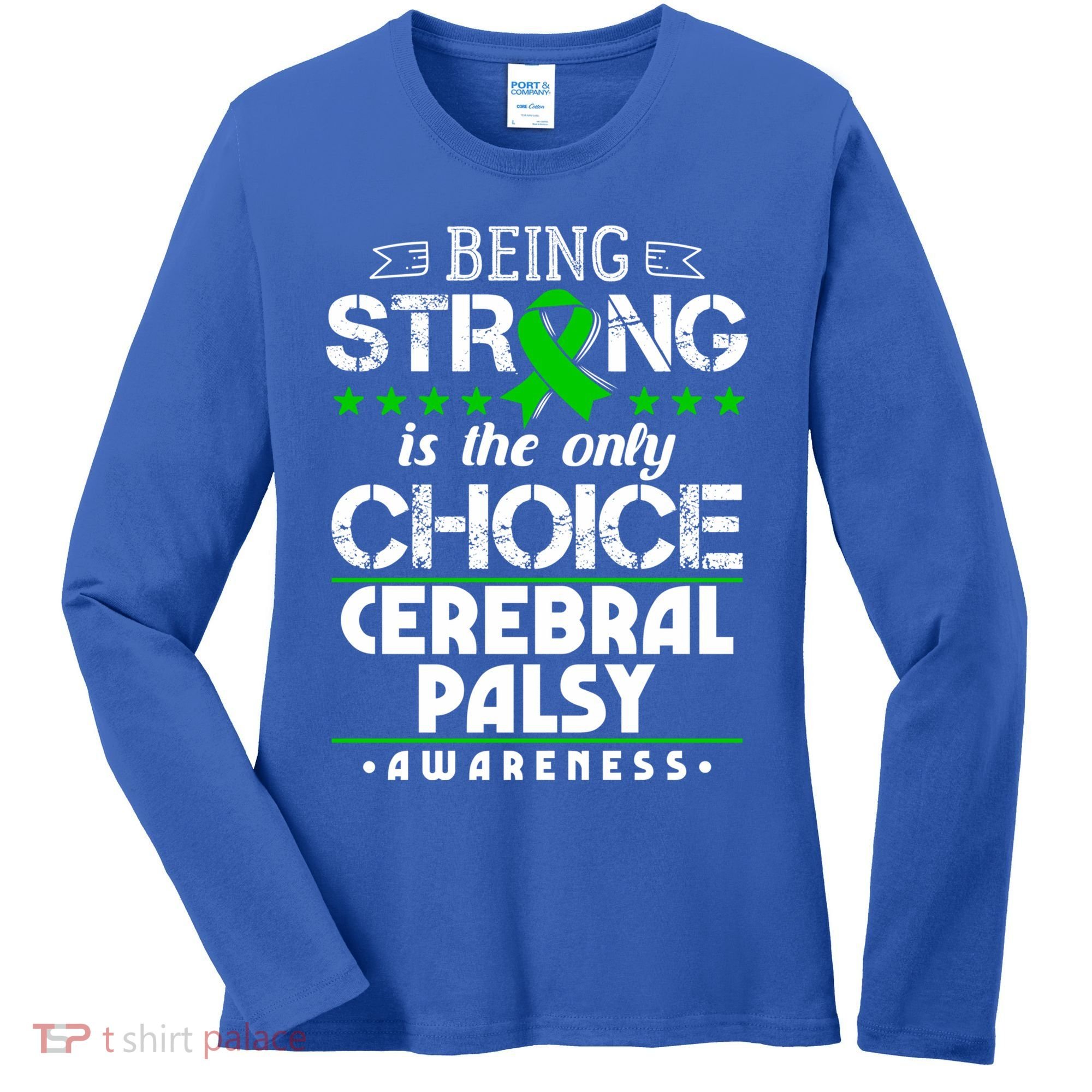 Green Ribbon Cool Gift Cerebral Palsy Awareness Cool Gift Women's Long Sleeve Shirt