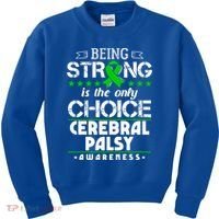 Green Ribbon Cool Gift Cerebral Palsy Awareness Cool Gift Kids Sweatshirt thumb 0
