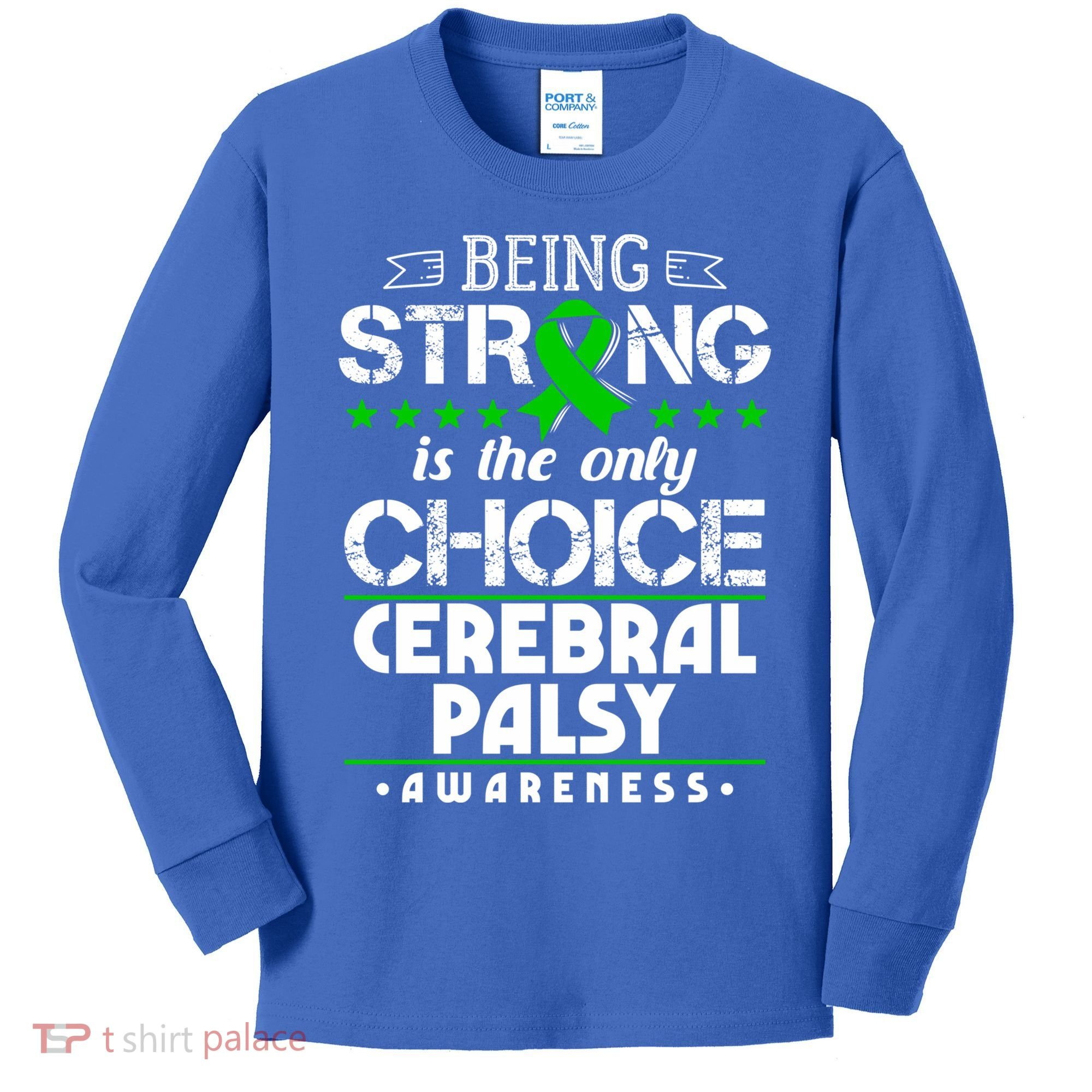 Green Ribbon Cool Gift Cerebral Palsy Awareness Cool Gift Kids Long Sleeve Shirt