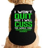 Green Ribbon Cuss Quit Back Surgery Traumatic Brain Injury Doggie Tank thumb 0
