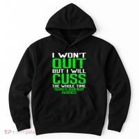 Green Ribbon Cuss Quit Back Surgery Traumatic Brain Injury Hoodie thumb 0