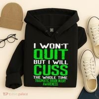 Green Ribbon Cuss Quit Back Surgery Traumatic Brain Injury Hoodie thumb 4