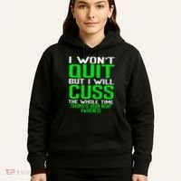 Green Ribbon Cuss Quit Back Surgery Traumatic Brain Injury Hoodie thumb 5