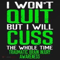 Green Ribbon Cuss Quit Back Surgery Traumatic Brain Injury Sweatshirt thumb 3