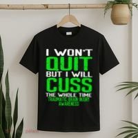 Green Ribbon Cuss Quit Back Surgery Traumatic Brain Injury T-Shirt thumb 2