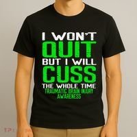 Green Ribbon Cuss Quit Back Surgery Traumatic Brain Injury T-Shirt thumb 3