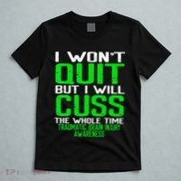 Green Ribbon Cuss Quit Back Surgery Traumatic Brain Injury T-Shirt thumb 5