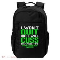 Green Ribbon Cuss Quit Back Surgery Traumatic Brain Injury Backpack thumb 0