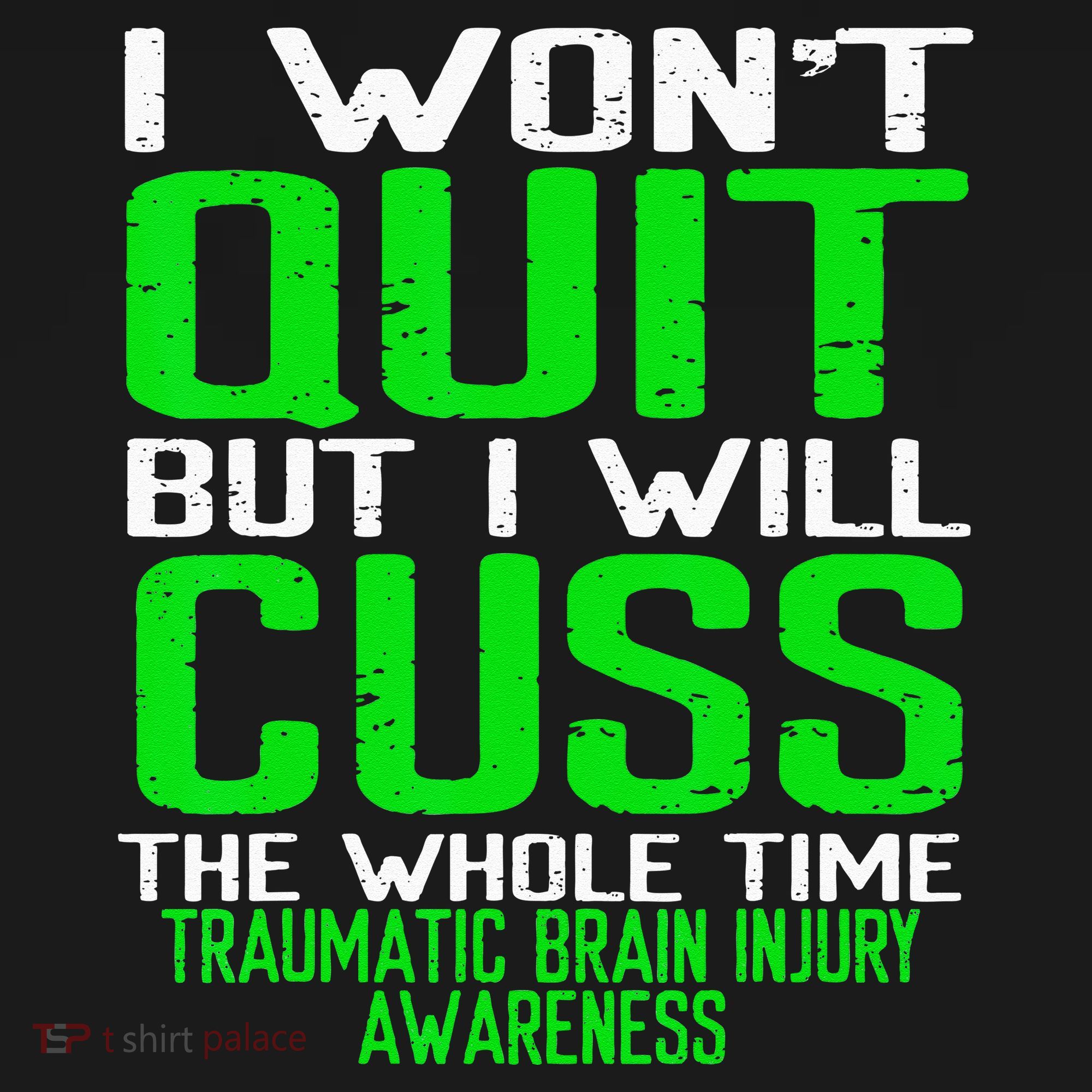 Green Ribbon Cuss Quit Back Surgery Traumatic Brain Injury Coaster