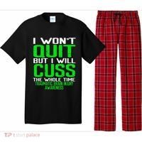 Green Ribbon Cuss Quit Back Surgery Traumatic Brain Injury Pajama Set thumb 0