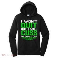 Green Ribbon Cuss Quit Back Surgery Traumatic Brain Injury Women's Hoodie thumb 0