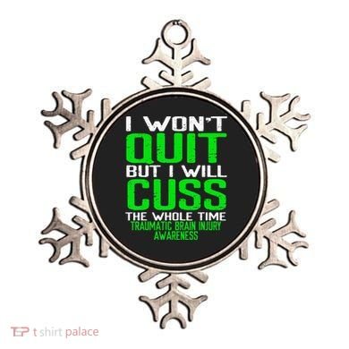 Green Ribbon Cuss Quit Back Surgery Traumatic Brain Injury Ornament