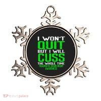 Green Ribbon Cuss Quit Back Surgery Traumatic Brain Injury Ornament thumb 0