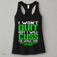 Green Ribbon Cuss Quit Back Surgery Traumatic Brain Injury Women's Tank Top thumb 3