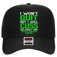 Green Ribbon Cuss Quit Back Surgery Traumatic Brain Injury Hat thumb 0