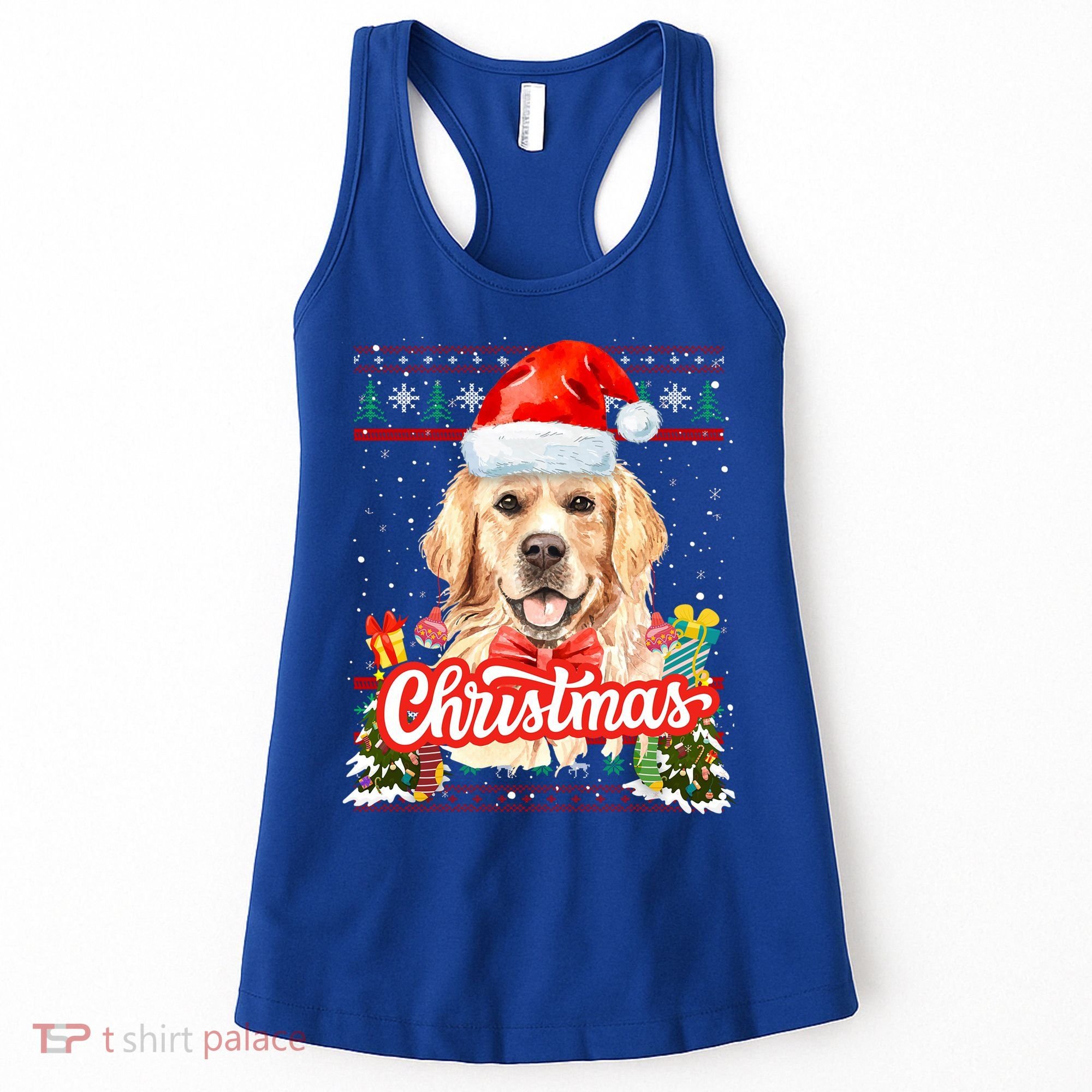 Golden Retriever Christmas Jumper Costume Idea Gift Women's Tank Top