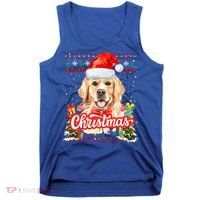 Golden Retriever Christmas Jumper Costume Idea Gift Tank Top thumb 0