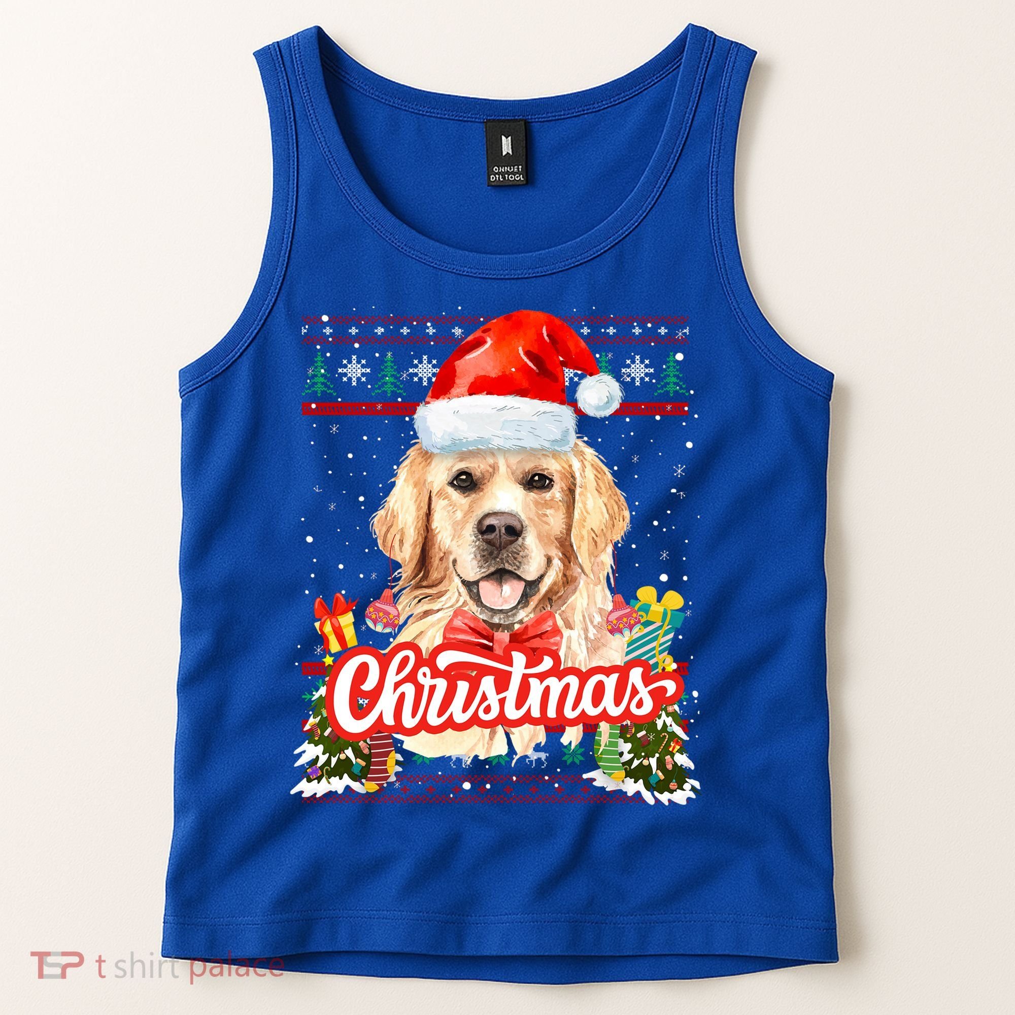 Golden Retriever Christmas Jumper Costume Idea Gift Tank Top