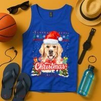Golden Retriever Christmas Jumper Costume Idea Gift Tank Top thumb 4