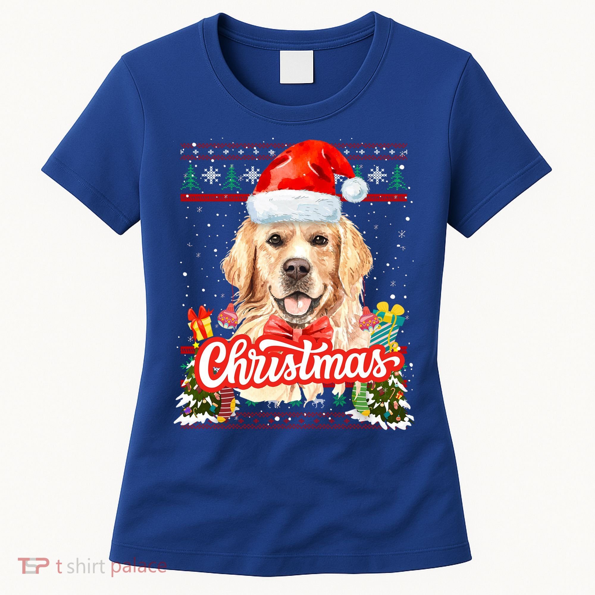 Golden Retriever Christmas Jumper Costume Idea Gift Women's T-Shirt
