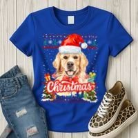 Golden Retriever Christmas Jumper Costume Idea Gift Women's T-Shirt thumb 3
