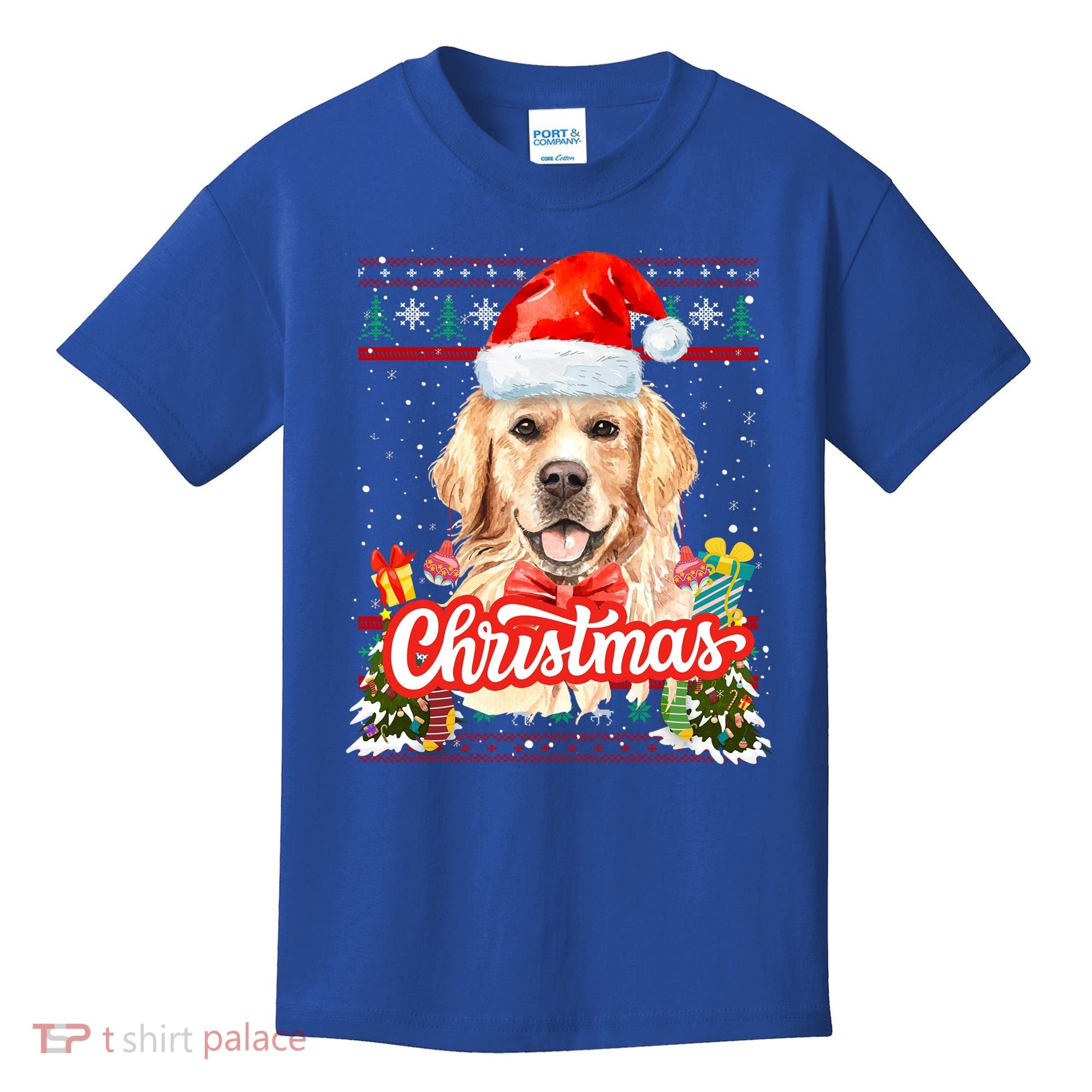 Golden Retriever Christmas Jumper Costume Idea Gift Kids T-Shirt