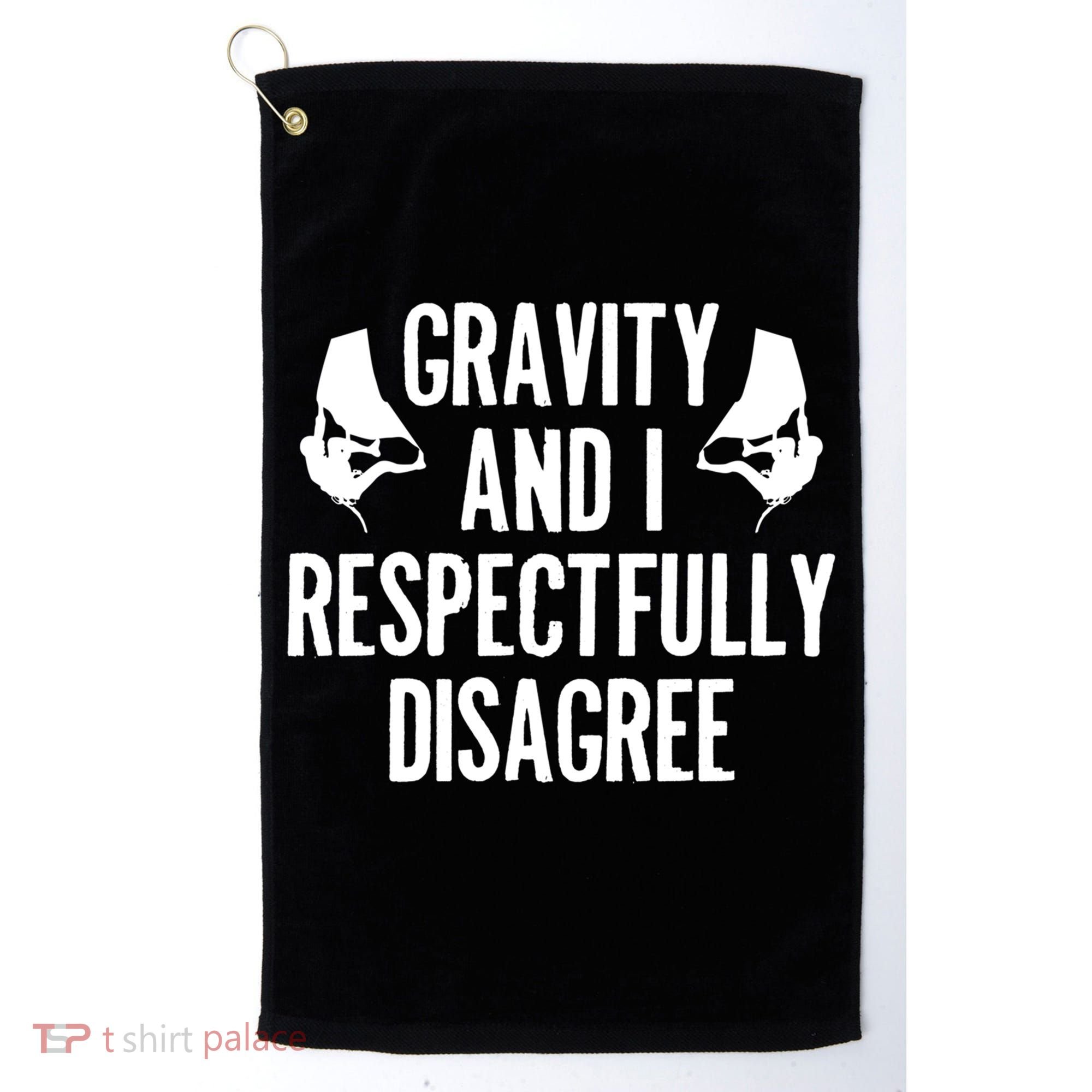 Gravity Rock Climbing Bouldering Climber Climb Mountain Funny Gift Golf Towel