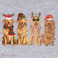 Golden Retriever Christmas Dogs Lights Women's Sweatshirt thumb 2
