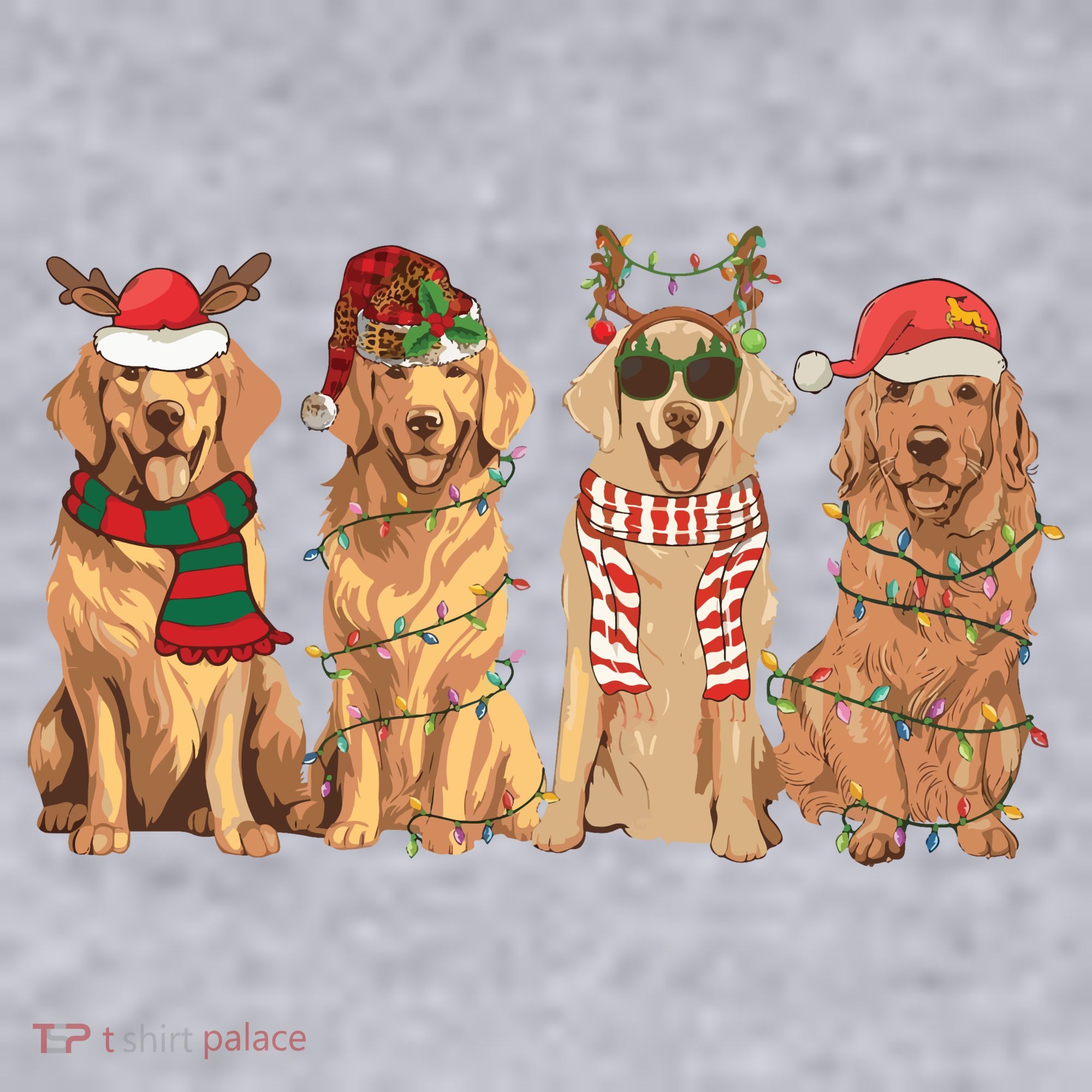 Golden Retriever Christmas Dogs Lights Women's Sweatshirt