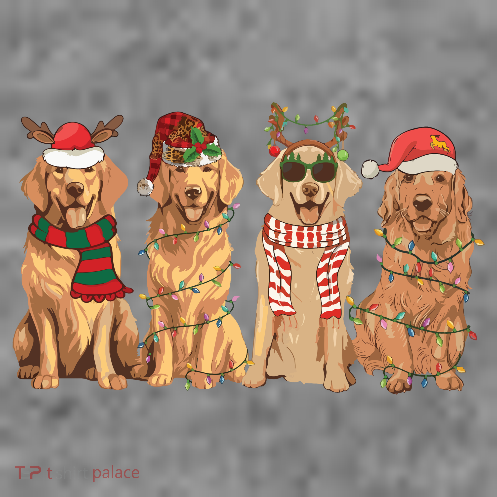 Golden Retriever Christmas Dogs Lights Toddler Hoodie