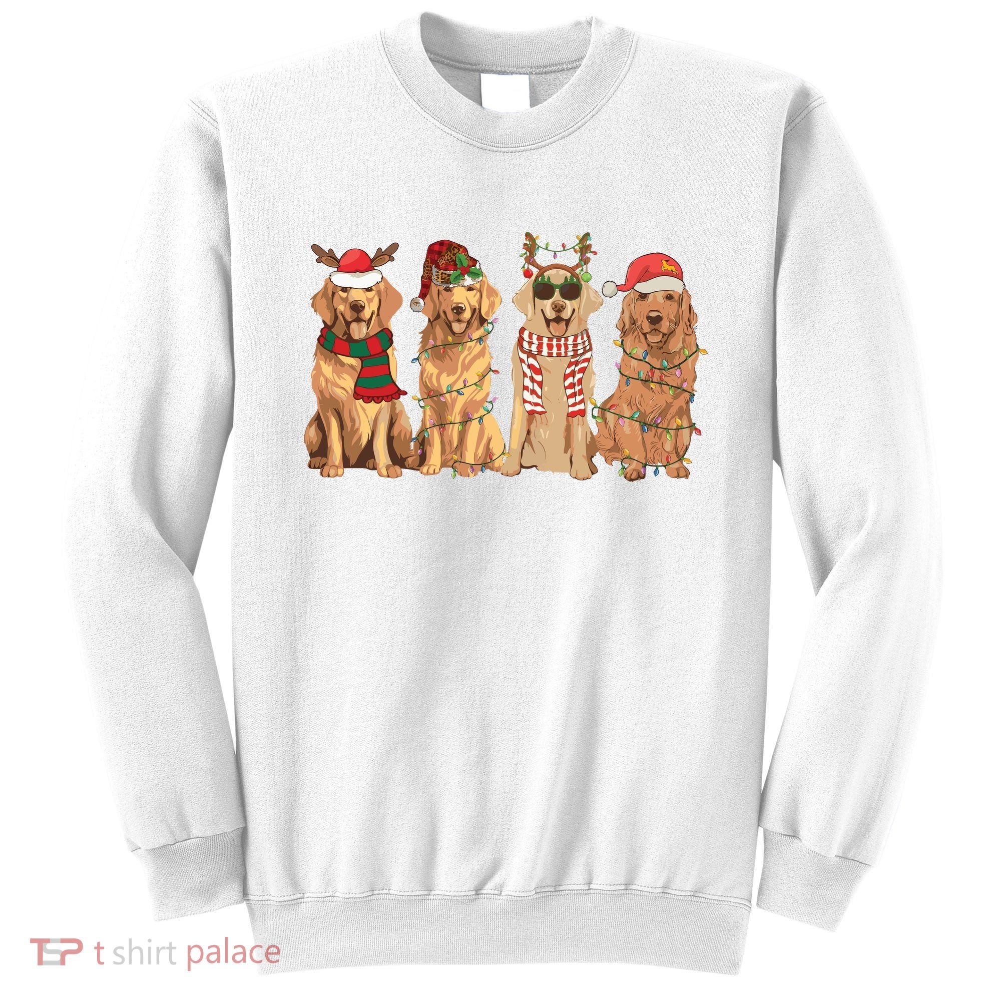 Golden Retriever Christmas Dogs Lights Sweatshirt