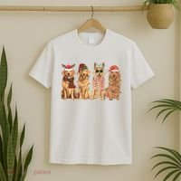 Golden Retriever Christmas Dogs Lights T-Shirt thumb 2