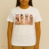 Golden Retriever Christmas Dogs Lights T-Shirt thumb 4