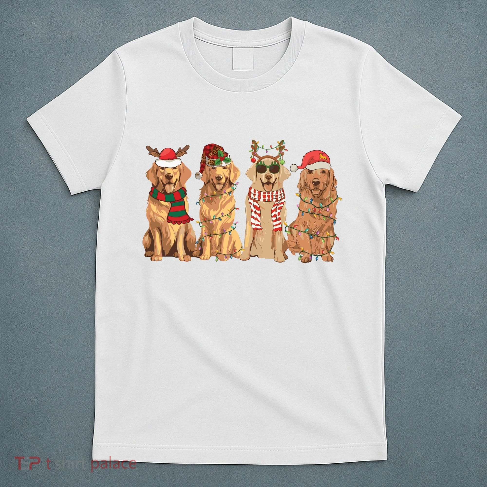 Golden Retriever Christmas Dogs Lights T-Shirt