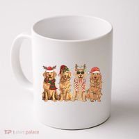 Golden Retriever Christmas Dogs Lights Coffee Mug thumb 0