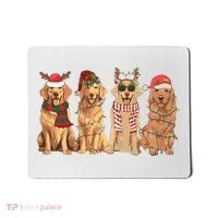 Golden Retriever Christmas Dogs Lights Mousepad thumb 0