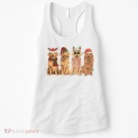 Golden Retriever Christmas Dogs Lights Women's Tank Top thumb 0