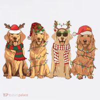 Golden Retriever Christmas Dogs Lights Women's Tank Top thumb 5