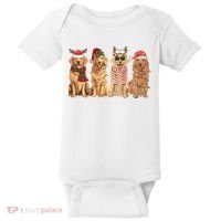 Golden Retriever Christmas Dogs Lights Baby Bodysuit thumb 0