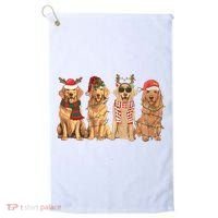 Golden Retriever Christmas Dogs Lights Golf Towel thumb 0