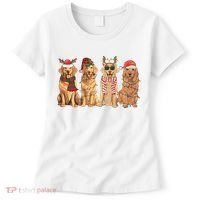 Golden Retriever Christmas Dogs Lights Women's T-Shirt thumb 0