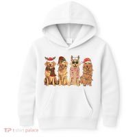 Golden Retriever Christmas Dogs Lights Kids Hoodie thumb 0