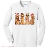 Golden Retriever Christmas Dogs Lights Kids Long Sleeve Shirt thumb 0