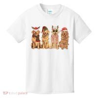 Golden Retriever Christmas Dogs Lights Kids T-Shirt thumb 0