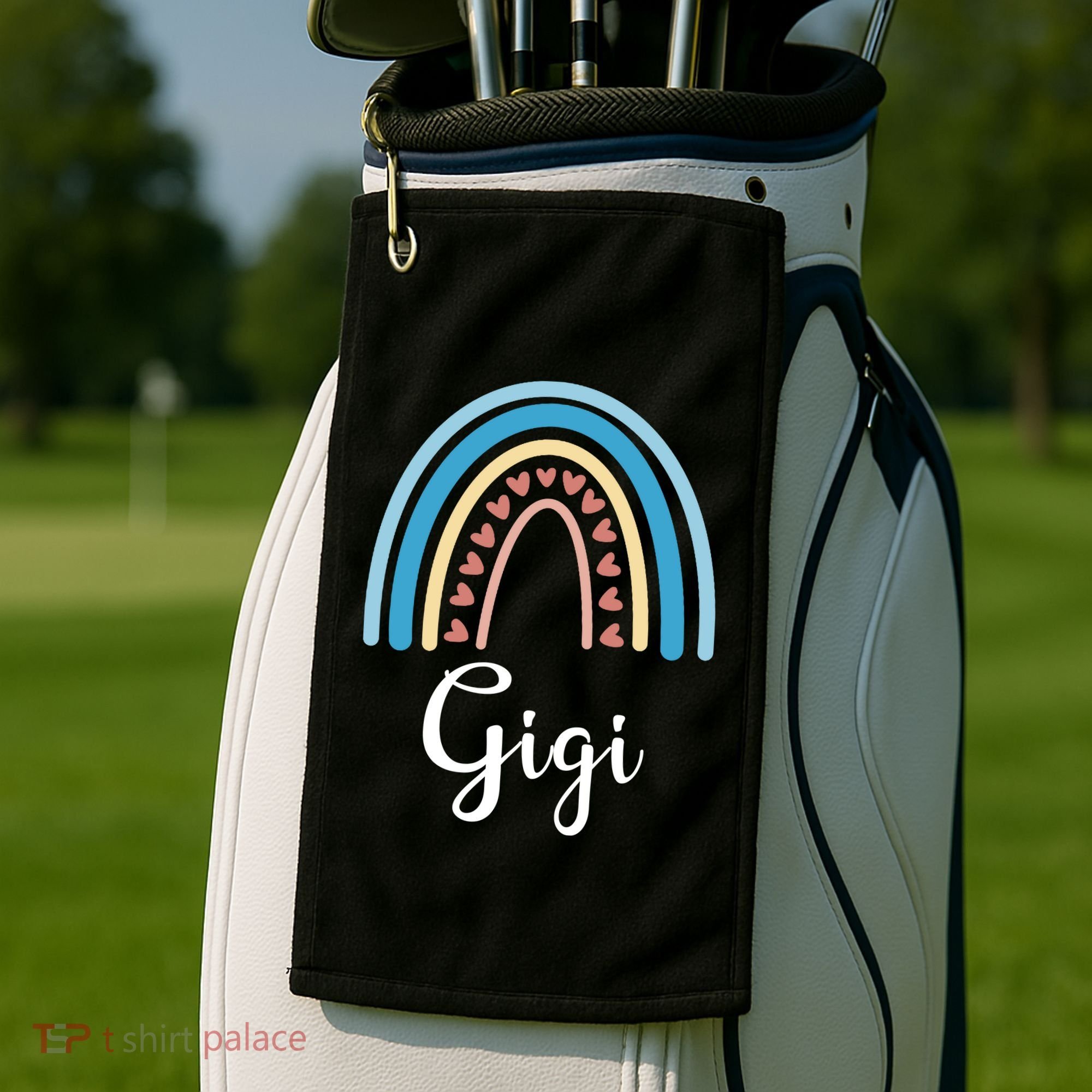 Gigi Rainbow Cute Gift For Grandma Golf Towel