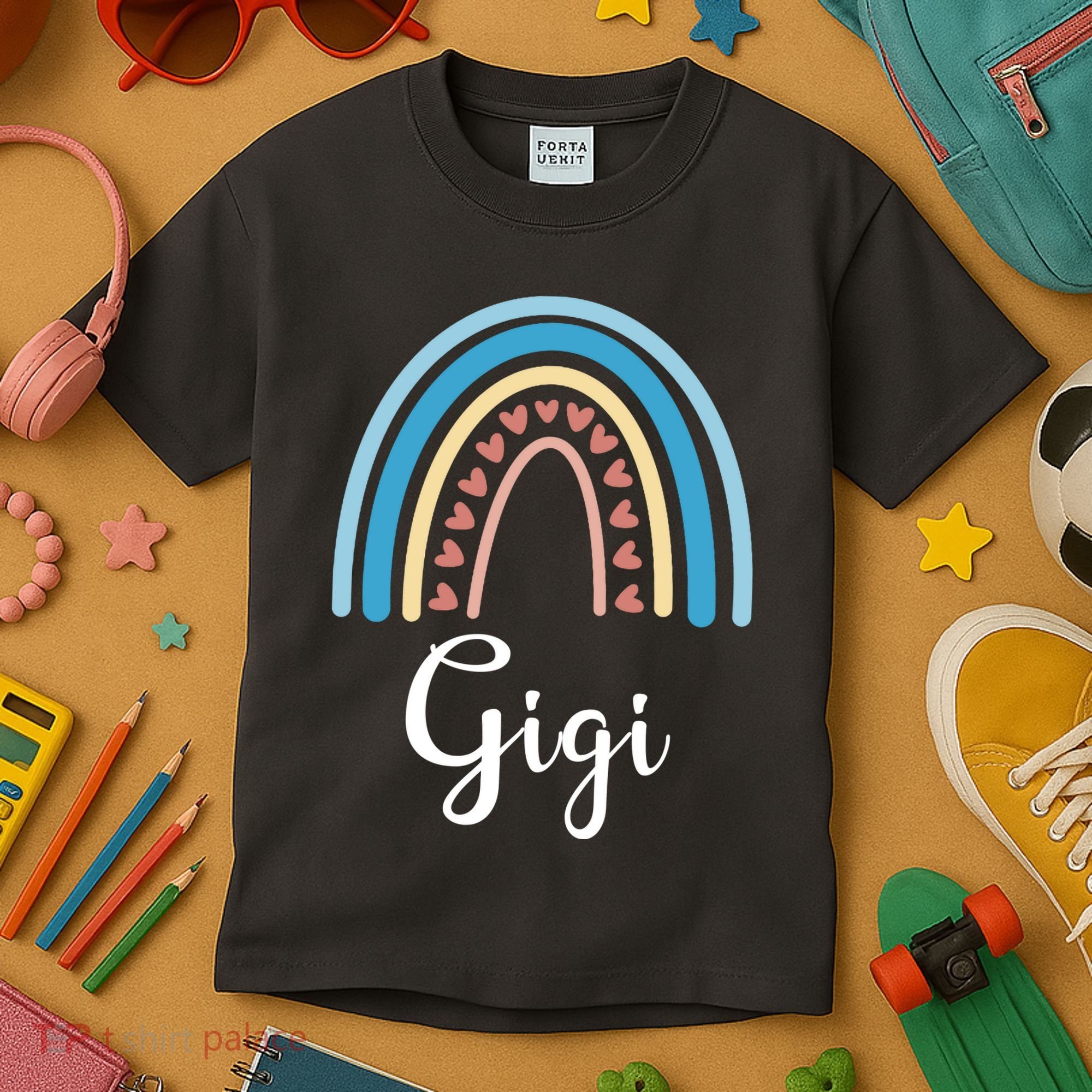 Gigi Rainbow Cute Gift For Grandma Kids T-Shirt