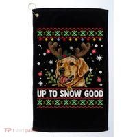 Golden Retriever Dog Reindeer Christmas Gift Ugly Sweater Gift Golf Towel thumb 0