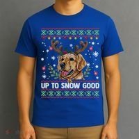 Golden Retriever Dog Reindeer Christmas Gift Ugly Sweater Gift T-Shirt thumb 3