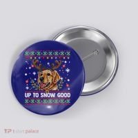 Golden Retriever Dog Reindeer Christmas Gift Ugly Sweater Gift Button thumb 0
